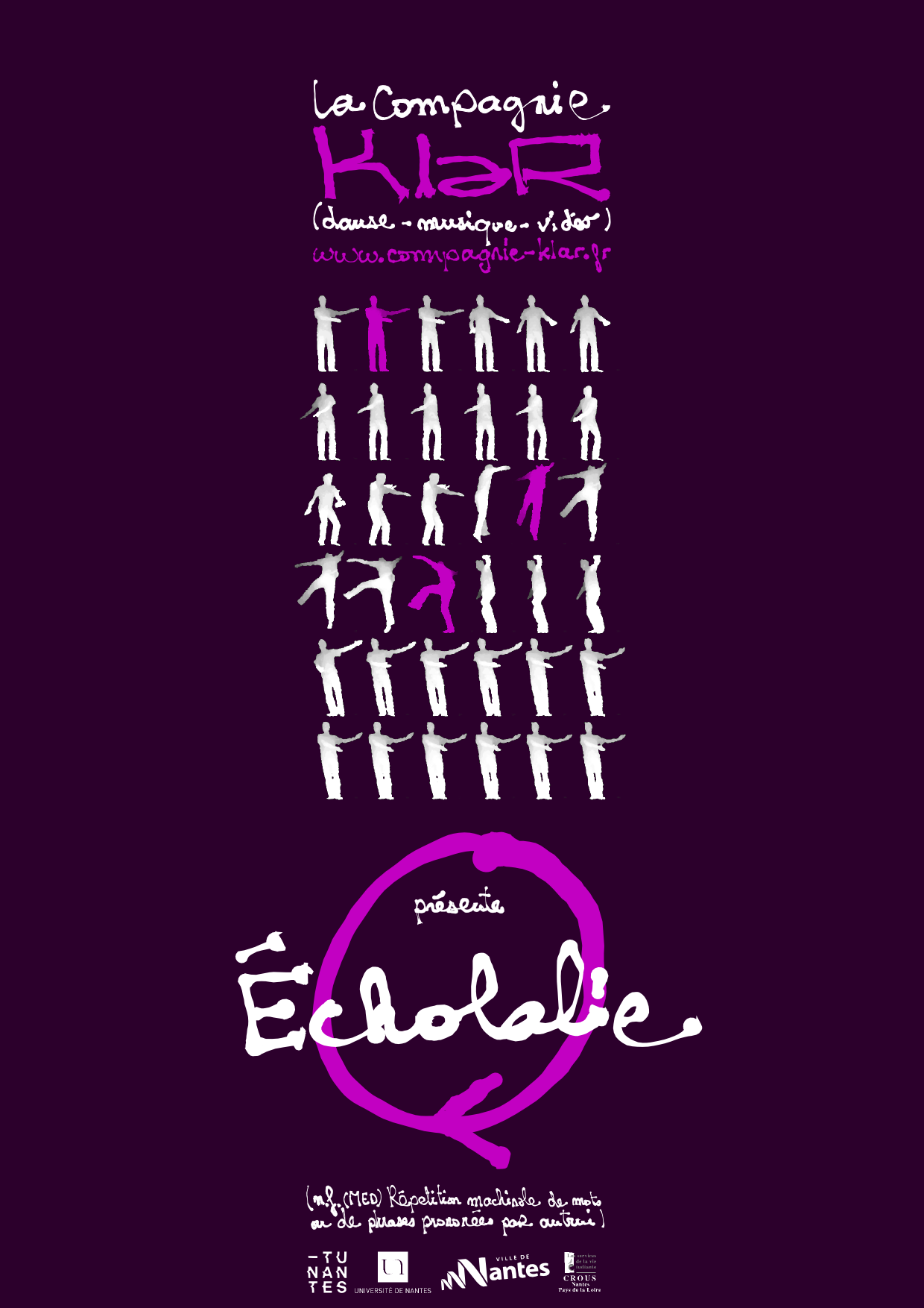 Affiche du spectacle "Écholalie" par la compagnie KlaR